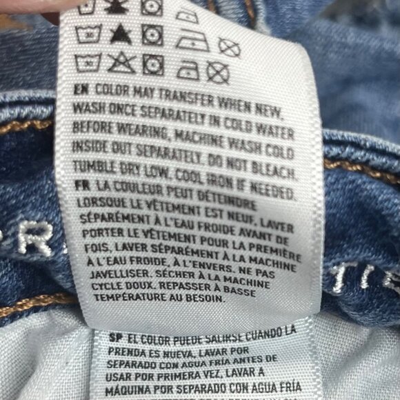 American Eagle Denim Shorts Size 2 Destroyed Hi Rise Shorties Super Stretch - Picture 11 of 13